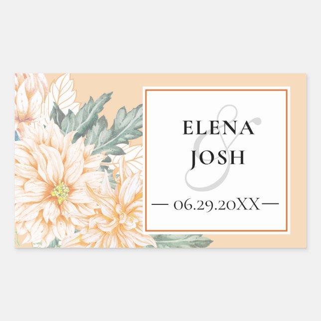 Dahlias Marmalade Wedding Sticker (Front)