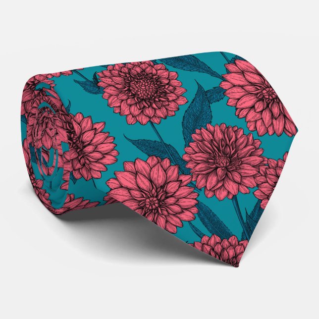 Dahlias Neck Tie (Rolled)