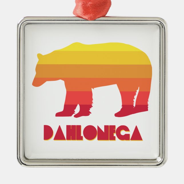 Dahlonega Georgia Rainbow Bear Metal Tree Decoration (Front)