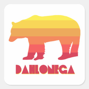 Dahlonega Georgia Rainbow Bear Square Sticker