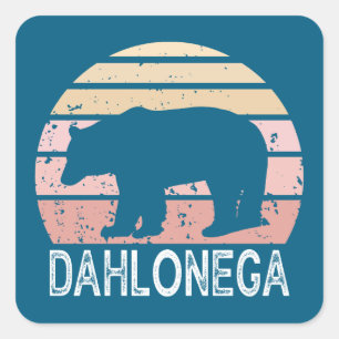 Dahlonega Georgia Retro Bear Square Sticker