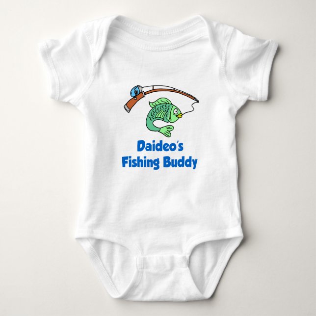 Daideo's Fishing Buddy Baby Bodysuit (Front)
