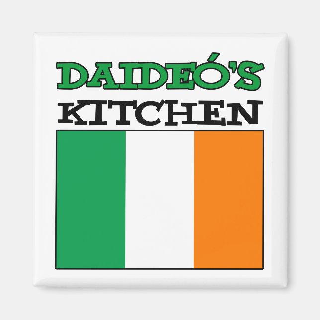 Daideo's Kitchen With Flag Of Ireland Magnet (Front)