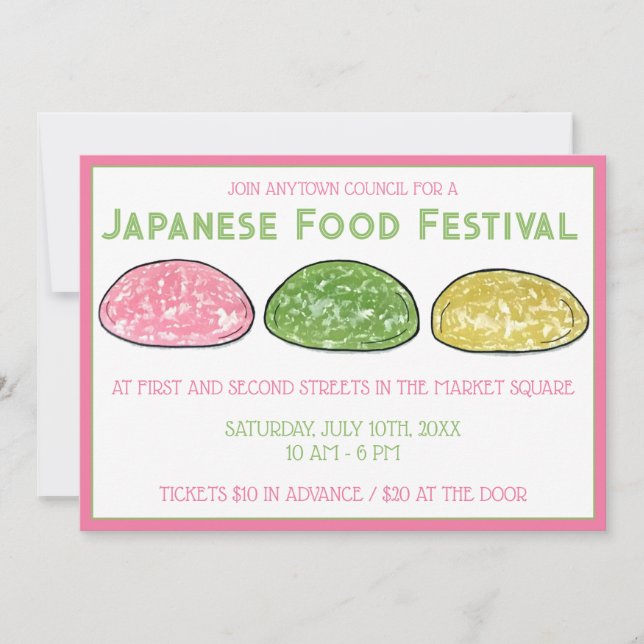 Daifuku Mochi Japanese Restaurant Food Festival Invitation (Front)