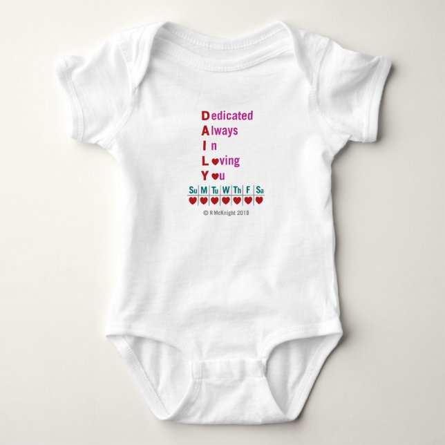 Daily Acronym Baby Bodysuit (Front)