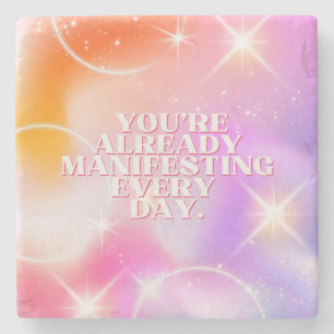 Daily Affirmation, Law of Attraction, Motivational Stone Coaster