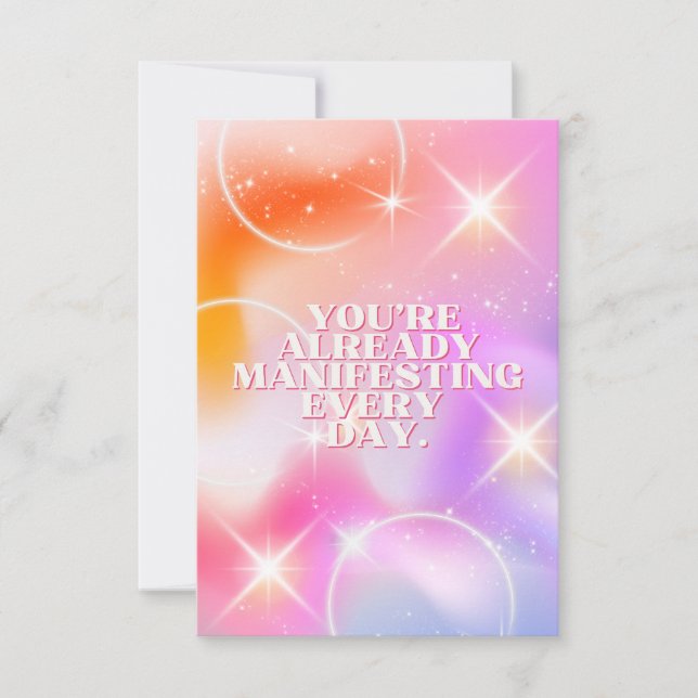 Daily Affirmation, Law of Attraction, Motivational Thank You Card (Front)
