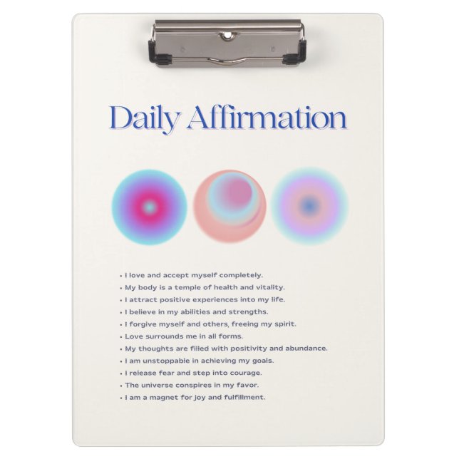 daily affirmations manifestation clipboard (Front)