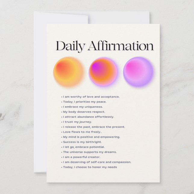 daily affirmations manifestation invitation (Front)