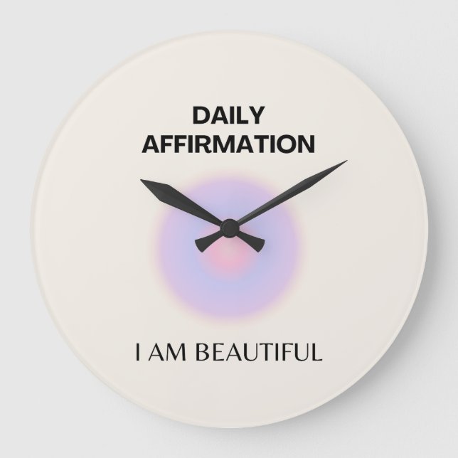 Daily Affirmations Manifestation Large Clock (Front)
