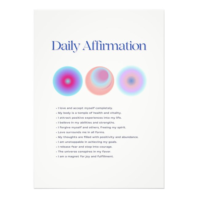 daily affirmations manifestation photo print (Front)