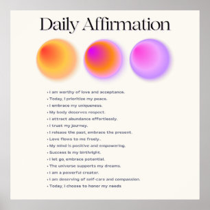 daily affirmations manifestation poster