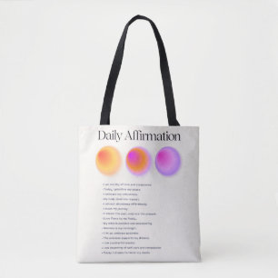 daily affirmations manifestation tote bag