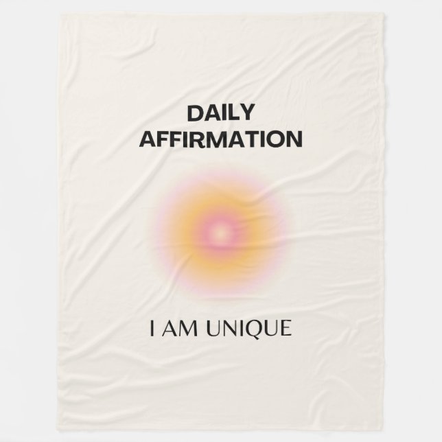 Daily Affirmations, Positive Affirmations Fleece Blanket (Front)