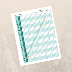 Daily Appointment Schedule   Mint Green