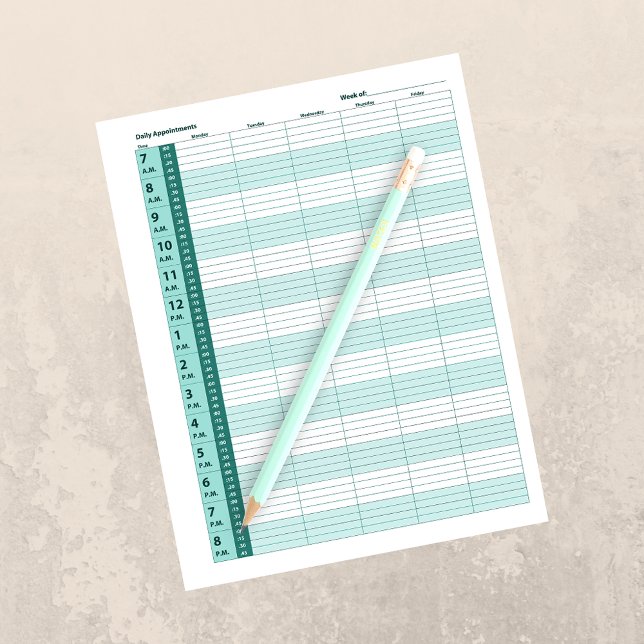 Daily Appointment Schedule | Mint Green (Creator Uploaded)