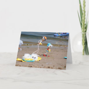 Daily beach of the Fubby's with swimming clothes. Thank You Card