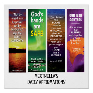 DAILY BIBLE AFFIRMATIONS Personalised Christian Poster