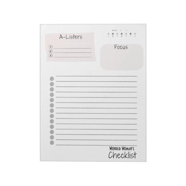 Daily Checklist – Customisable Tear-Off Notepad (Rotated)