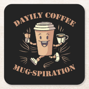Daily Coffee Mugspiration Square Paper Coaster