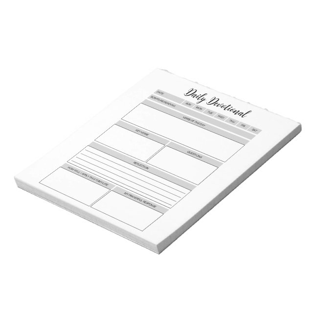 Daily Devotional Planner Notepad (Rotated)