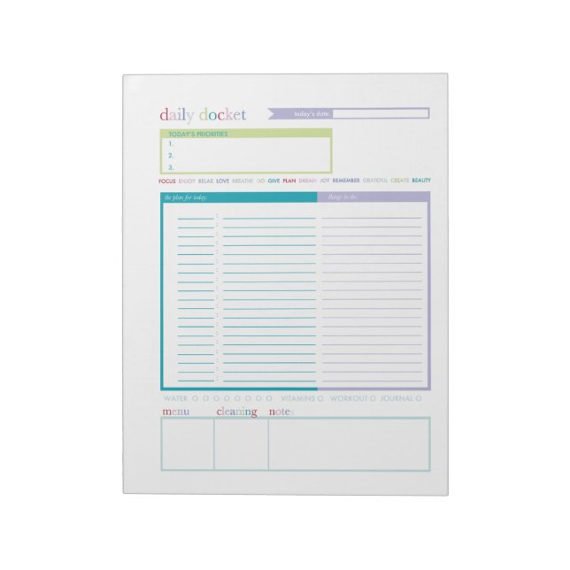 Daily Docket Dry Erase Board Notepad (Rotated)