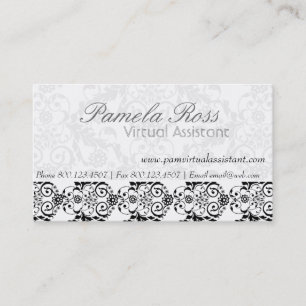 Daily Dose of Charm Elegant Modern Royal Damask Business Card