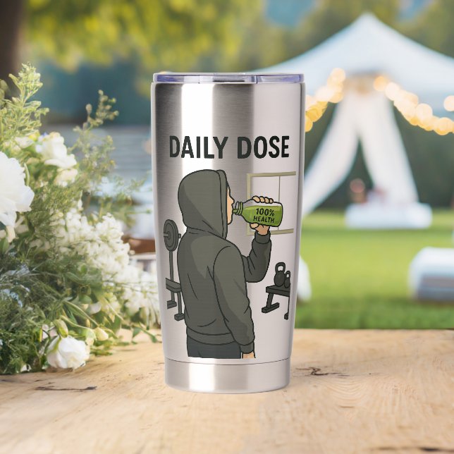Daily Dose Travel Tumbler | Add Text/Name (Wedding (Rotated))