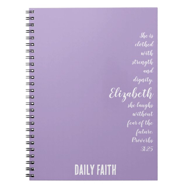 Daily Faith – Custom Proverbs Notebook for Women (Front)