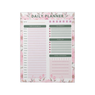 daily floral planner Notepad