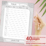 Daily Goal planner To Do List Personal Aims List Notepad<br><div class="desc">Customised Printable "To do list" in grey style. 
Enough space for notes. Customise with your name or family name.

Size: 8.5" x 11"
40 single side tear-away pages
Design printed on every page</div>
