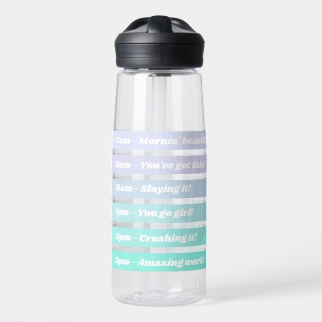 Daily Hydration Tracker 6 Line Gradient Water Bottle (Front)