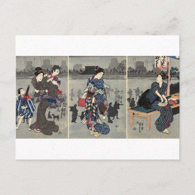 Daily Japanese Life circa 1800's Postcard (Front)