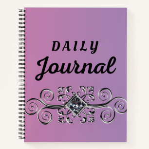 Daily Journal Violet Cover Square Gem Symbol
