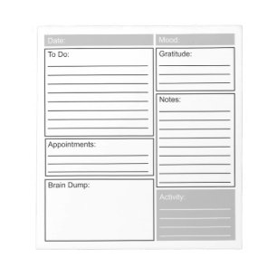 Daily Journal with To Do List, Gratitude, and More Notepad