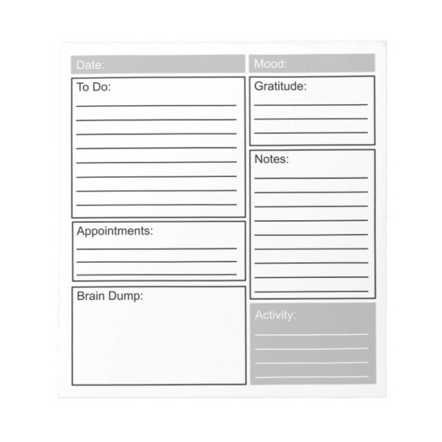 Daily Journal with To Do List, Gratitude, and More Notepad (Front)