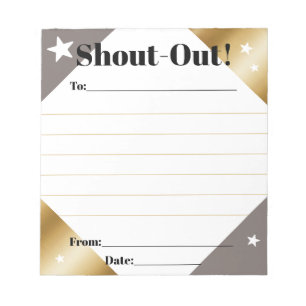 Daily kudos shout out employee recognition display notepad
