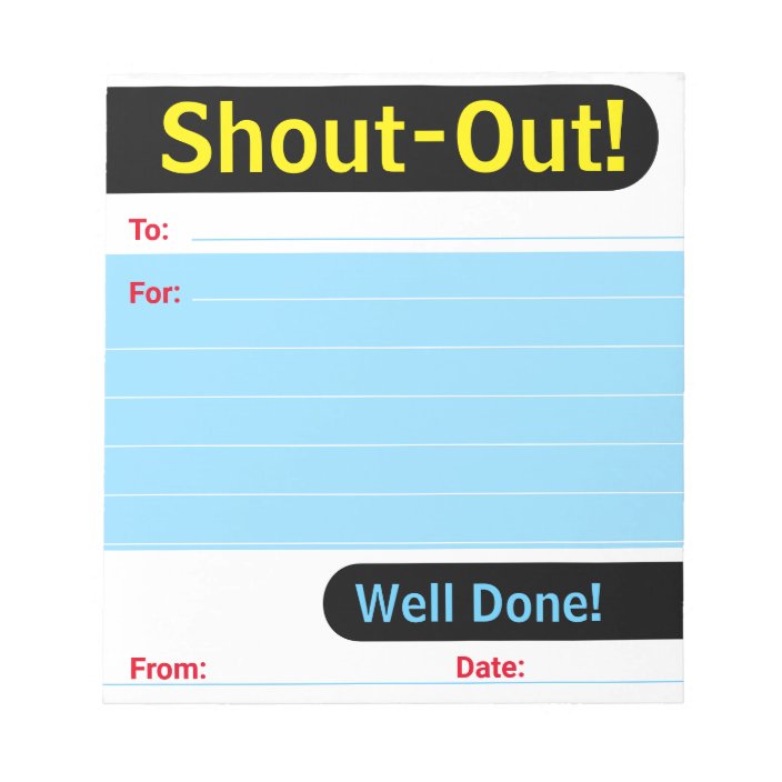 Daily kudos shout out employee recognition display notepad | Zazzle.co.uk