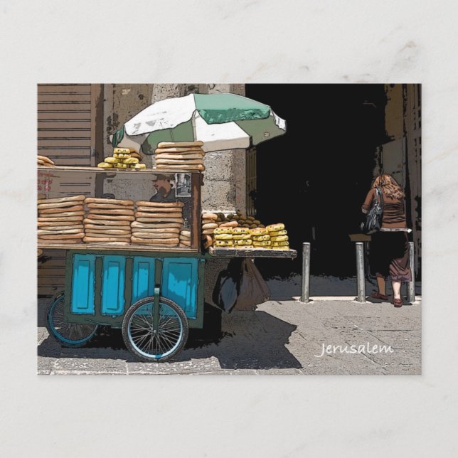 Daily life in street of jerusalem postcard (Front)
