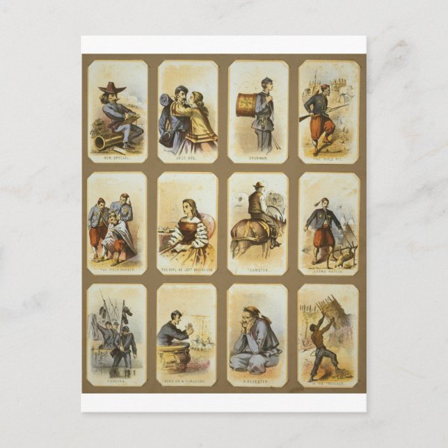 Daily Life in Union Military Camp the Civil War 2 Postcard (Front)