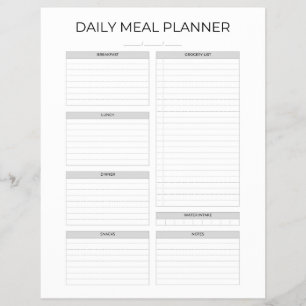 Daily Meal Planner Simple Minimalistic Clean Flyer