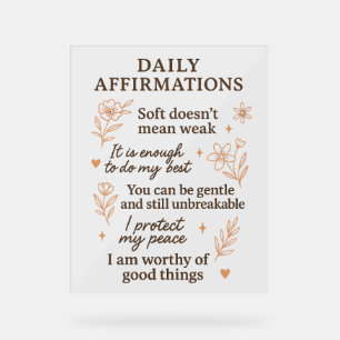 Daily Mental Health Reminder    Self Love Healing  Acrylic Sign