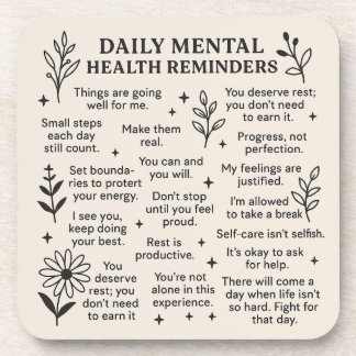 Daily Mental Health Reminders Coaster