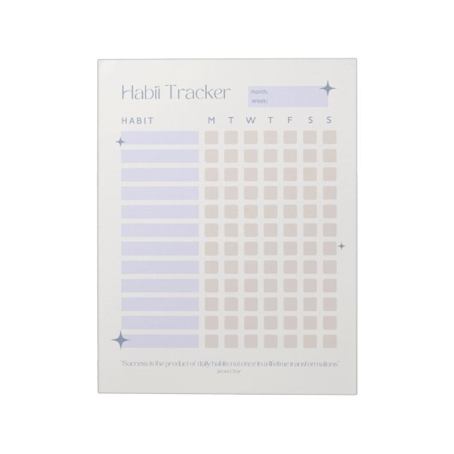Daily Minimalist Habit Tracker  Notepad (Rotated)