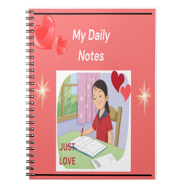Daily Notes & Clipart Fun: Personalised Photo  Notebook (Front)