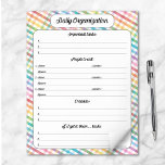 Daily Organisation - Rainbow Gingham Notepad<br><div class="desc">Get organised today with this colourful custom designed Daily Organisation - Rainbow Gingham Notepad. This colourful check pattern daily to-do list with different categories is designed over a slanted rainbow gingham background. This daily tasks notepad is your ticket to organising your busy life. It has categories for Important Tasks, People...</div>