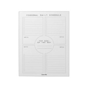 Daily Personal Schedule Custom Notepad
