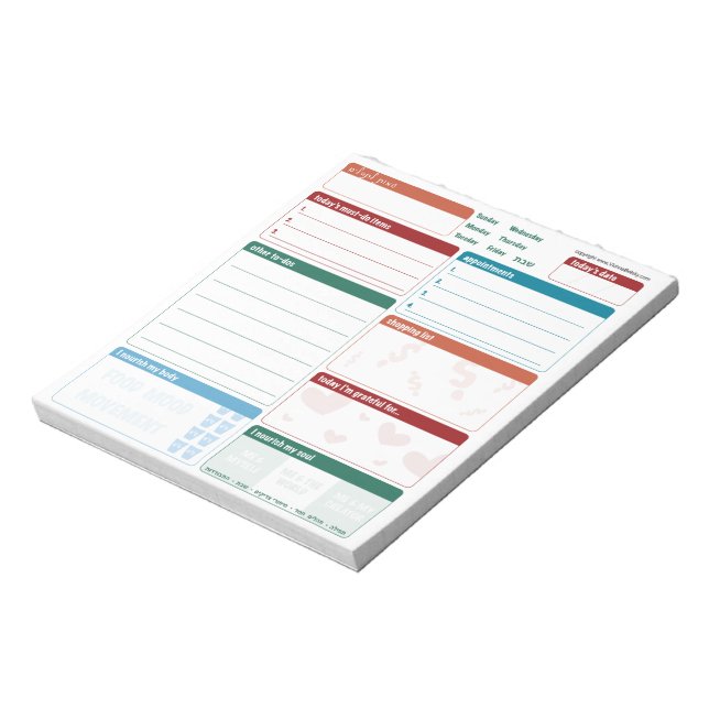 Daily Planner 5x5 Hebrew/English Notepad (Rotated)