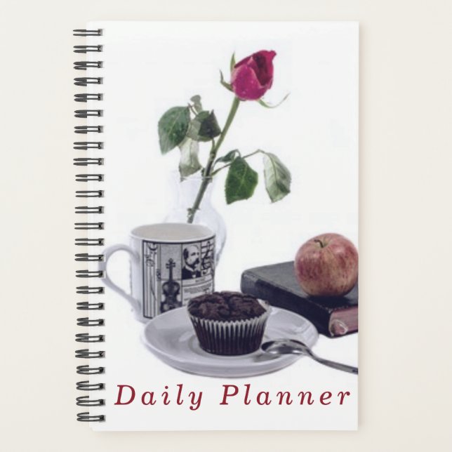 "Daily Planner" Coffee Flower Book Apple Journal Planner (Front)