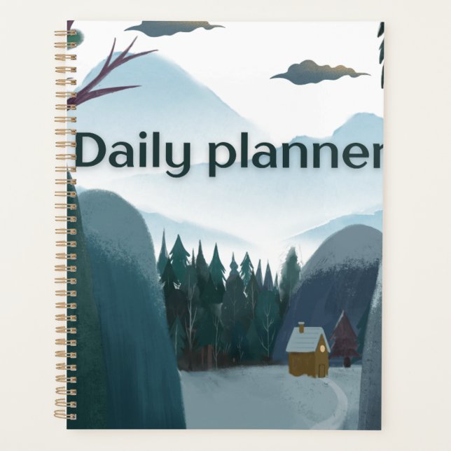 "Daily Planner" | Cosy Winter Cottage & Snowy  Planner (Front)